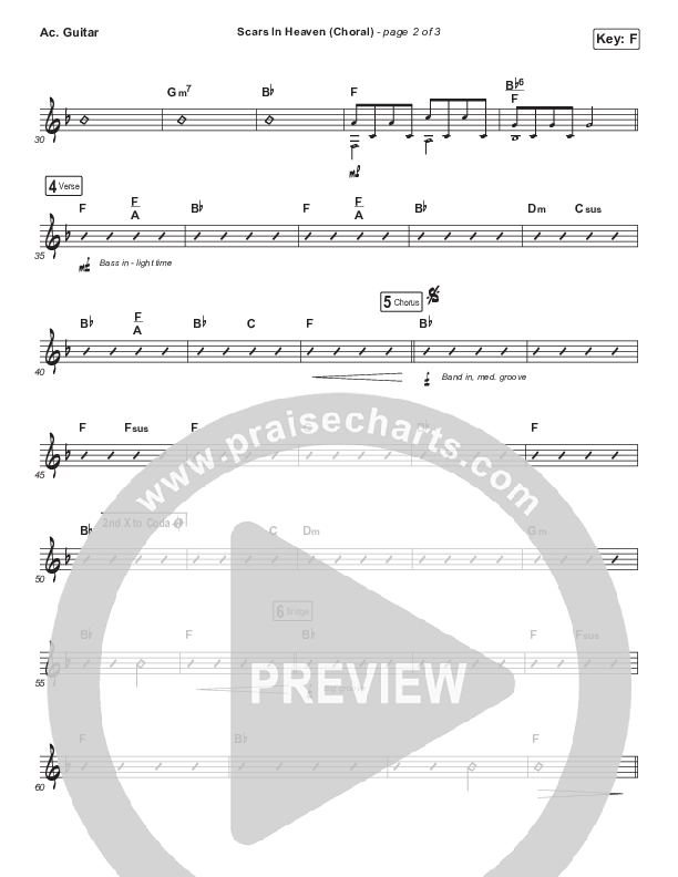 Scars In Heaven (Choral Anthem SATB) Acoustic Guitar (Casting Crowns / Arr. Luke Gambill)