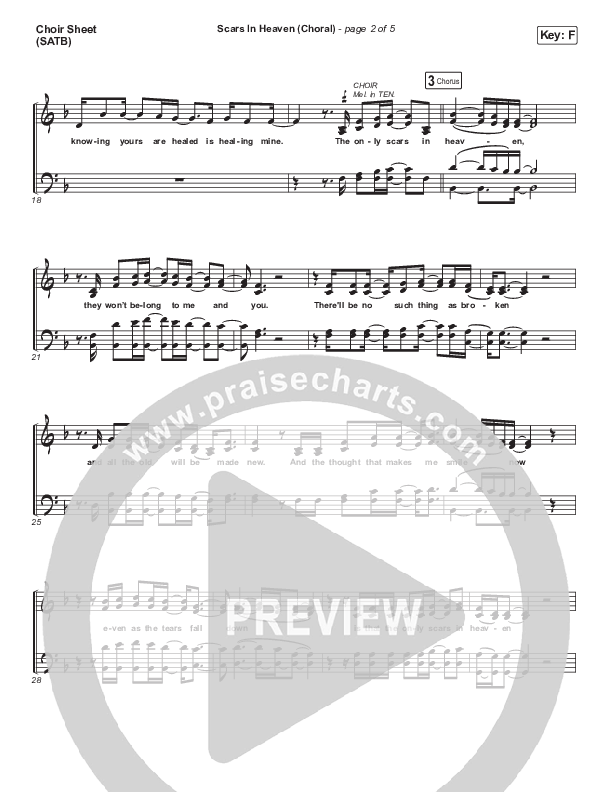 Scars In Heaven (Choral Anthem SATB) Choir Sheet (SATB) (Casting Crowns / Arr. Luke Gambill)