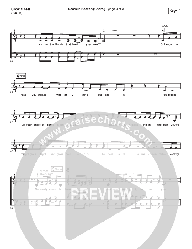 Scars In Heaven (Choral Anthem SATB) Choir Vocals (SATB) (Casting Crowns / Arr. Luke Gambill)