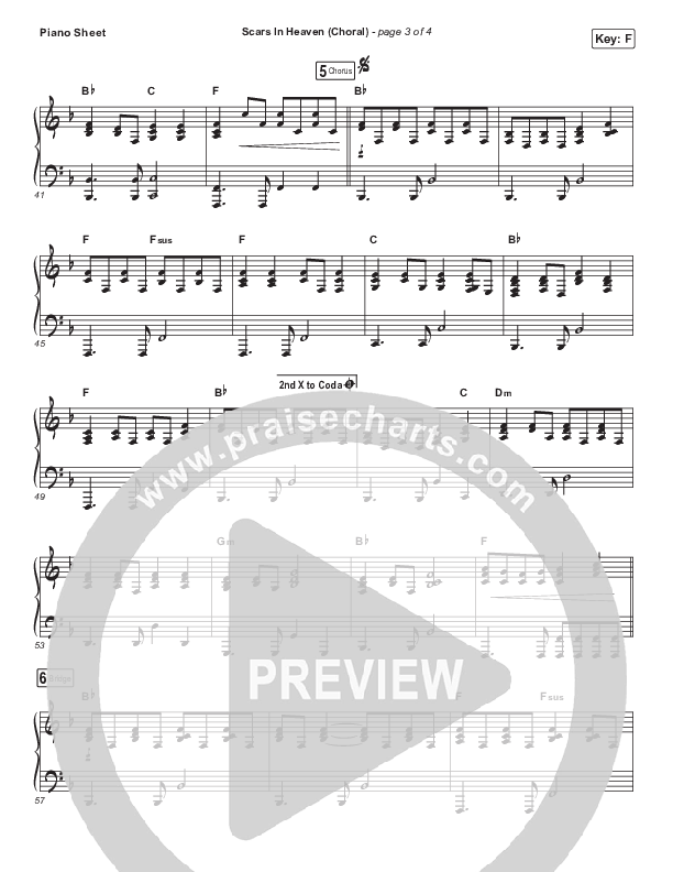 Scars In Heaven (Choral Anthem SATB) Piano Sheet (Casting Crowns / Arr. Luke Gambill)