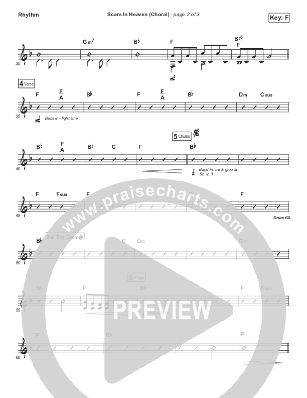 Scars In Heaven (Choral Anthem SATB) Rhythm Chart (Casting Crowns / Arr. Luke Gambill)