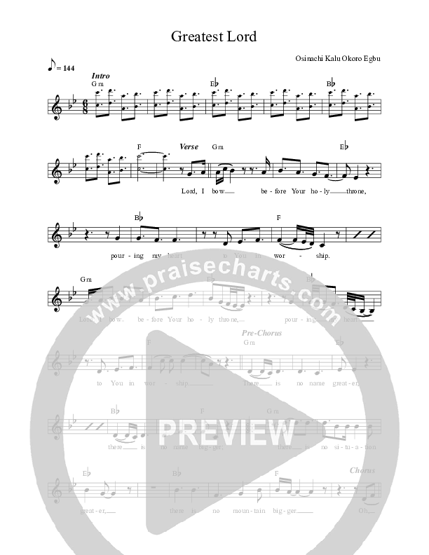 Greatest Lord Lead Sheet (Sinach)