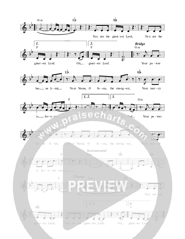 Greatest Lord Lead Sheet (Sinach)