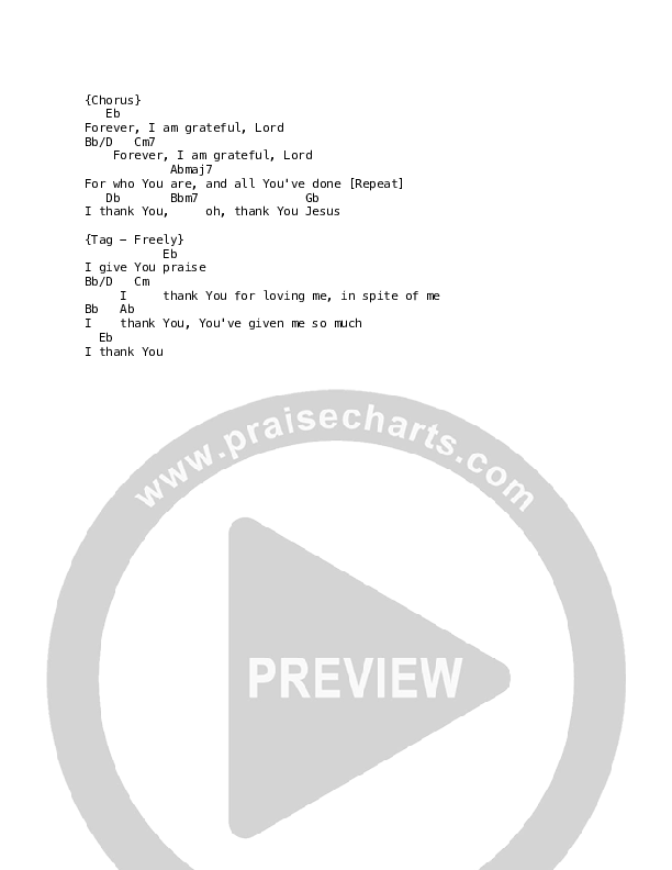 Grateful Chord Chart (Sinach)