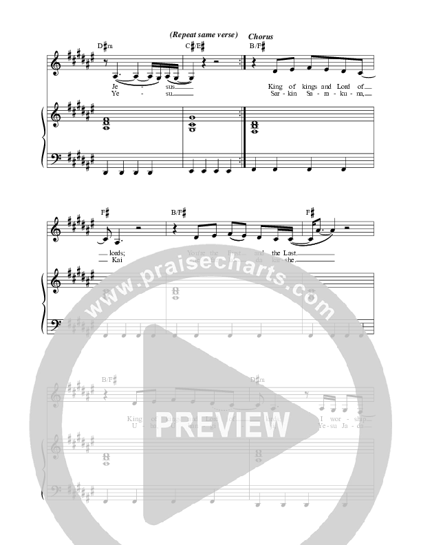 Your Name Is Jesus Lead & Piano (Sinach)