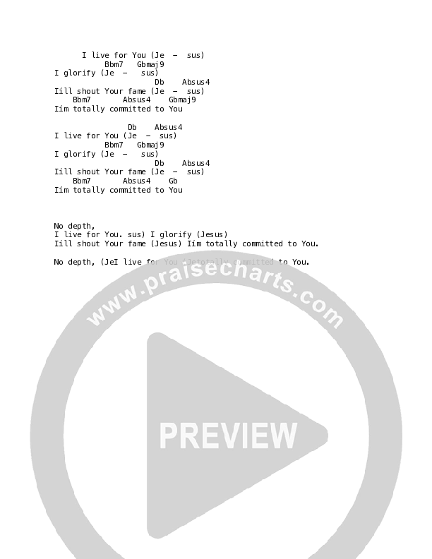 I Live For You Chord Chart (Sinach)