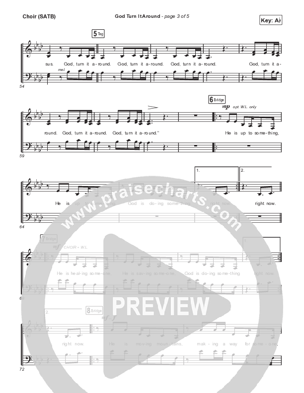 God Turn It Around Choir Sheet (SATB) (Jon Reddick / Matt Maher)