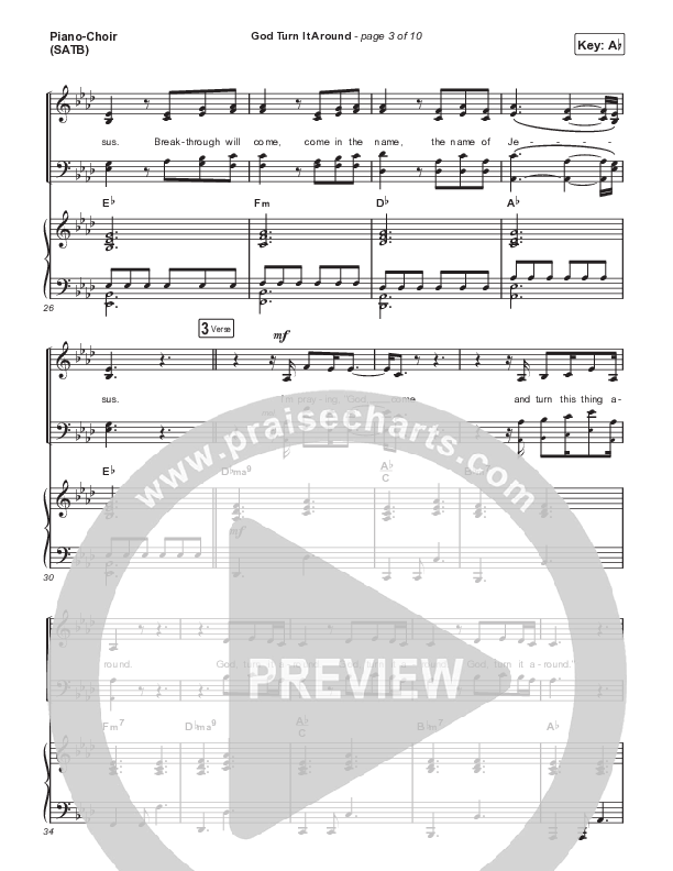 God Turn It Around Piano/Vocal (SATB) (Jon Reddick / Matt Maher)