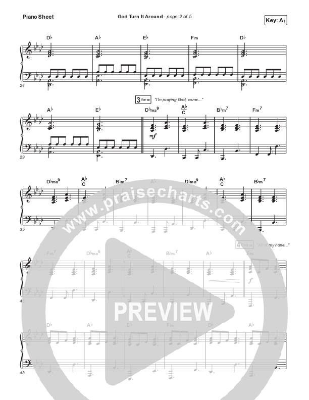 God Turn It Around Piano Sheet (Jon Reddick / Matt Maher)