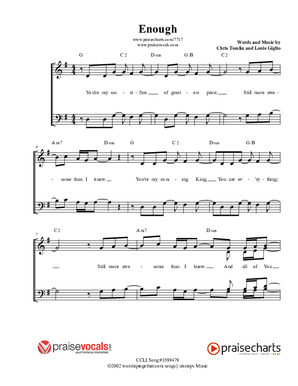 Enough Lead Sheet (PraiseVocals)