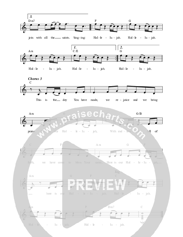 Here Is Our Hallelujah Lead Sheet (Village Lights)