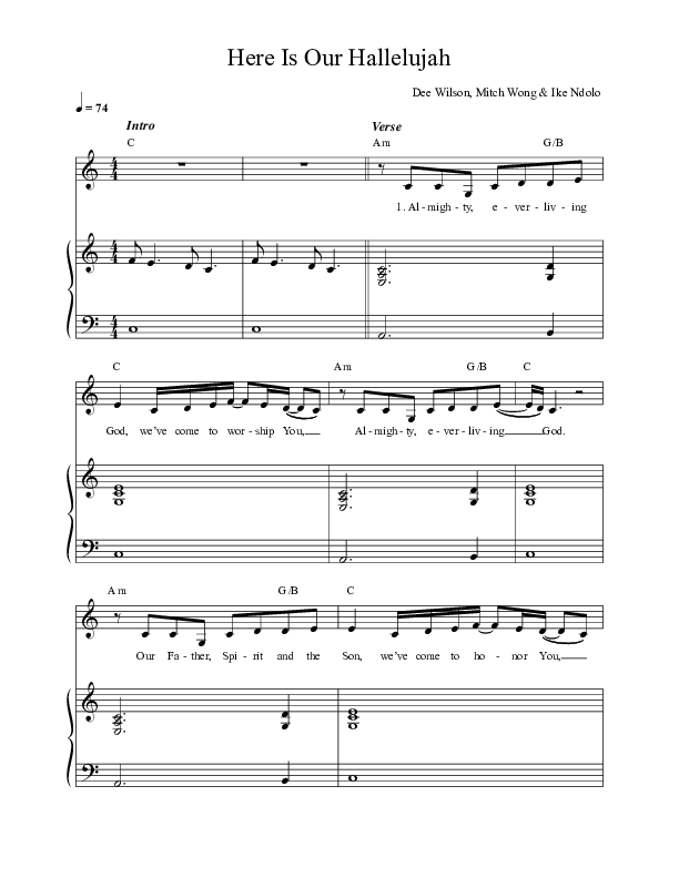Here Is Our Hallelujah Piano/Vocal (Village Lights)