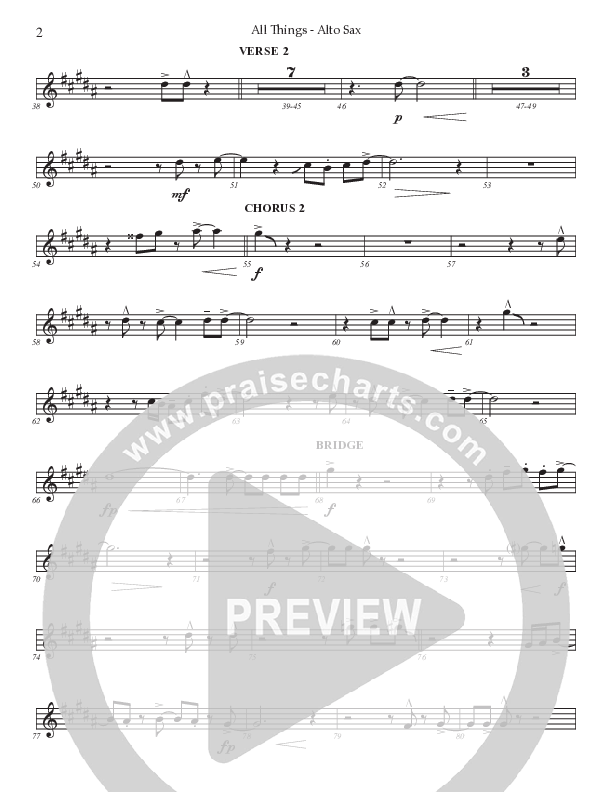 All Things (Choral Anthem SATB) Alto Sax (Prestonwood Worship / Prestonwood Choir / TaRanda Greene / Arr. Jonathan Walker)