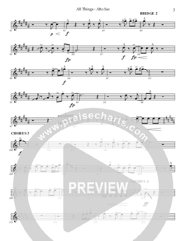 All Things (Choral Anthem SATB) Alto Sax (Prestonwood Worship / Prestonwood Choir / TaRanda Greene / Arr. Jonathan Walker)