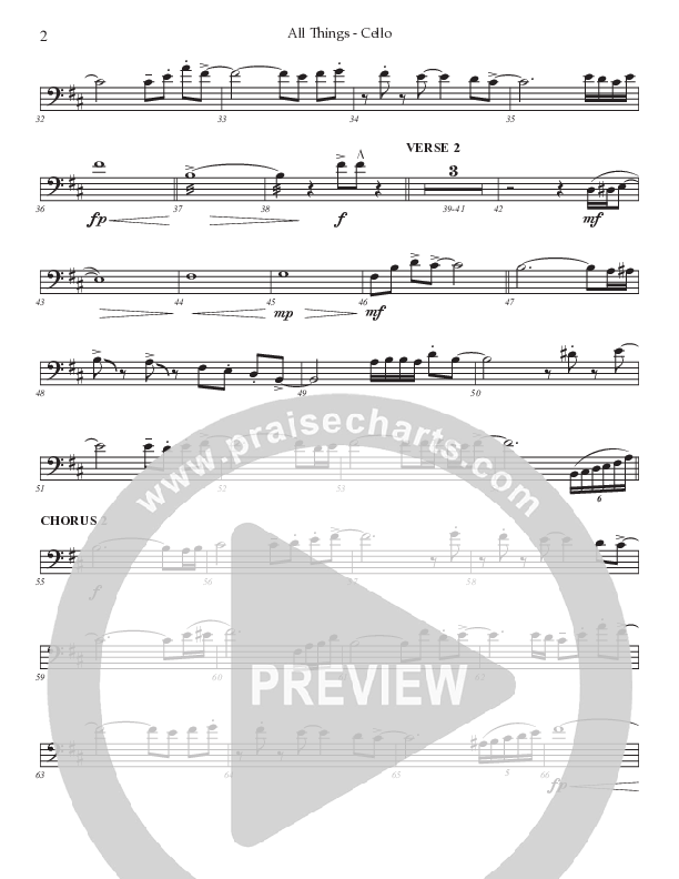 All Things (Choral Anthem SATB) Cello (Prestonwood Worship / Prestonwood Choir / TaRanda Greene / Arr. Jonathan Walker)