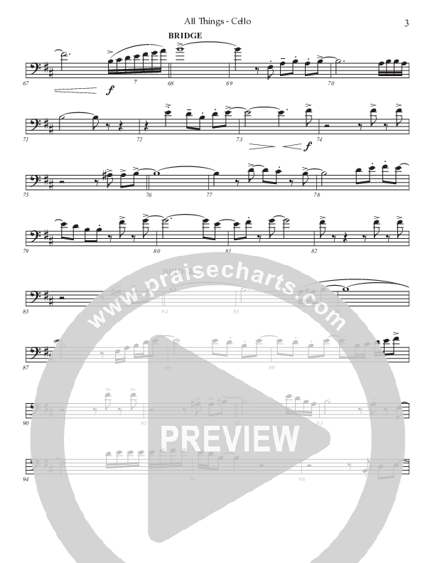 All Things (Choral Anthem SATB) Cello (Prestonwood Worship / Prestonwood Choir / TaRanda Greene / Arr. Jonathan Walker)
