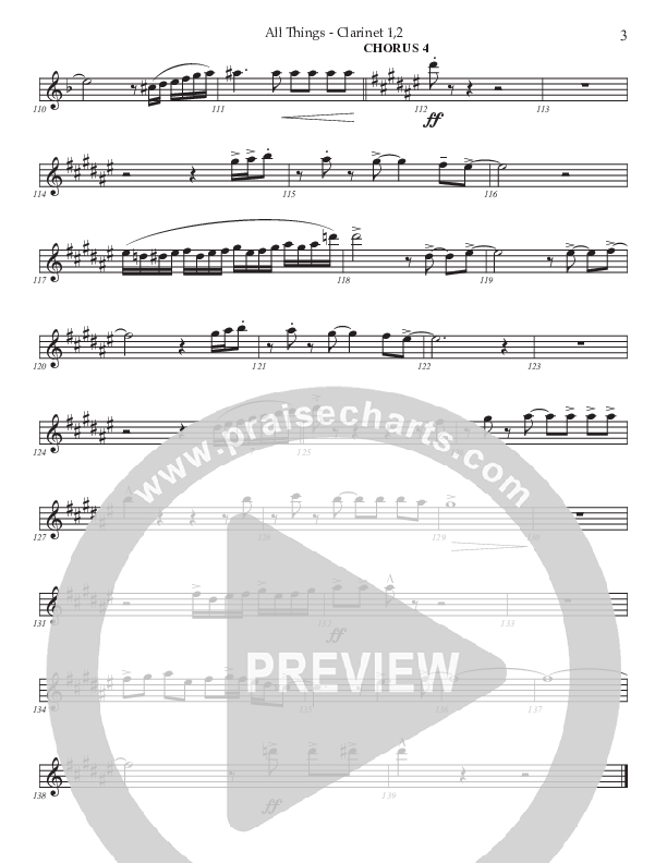 All Things (Choral Anthem SATB) Clarinet 1/2 (Prestonwood Worship / Prestonwood Choir / TaRanda Greene / Arr. Jonathan Walker)