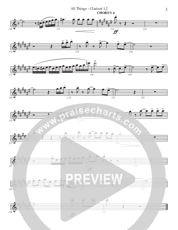 All Things (Choral Anthem SATB) Clarinet 1/2 (Prestonwood Worship / Prestonwood Choir / TaRanda Greene / Arr. Jonathan Walker)