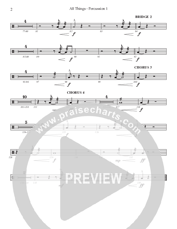 All Things (Choral Anthem SATB) Percussion (Prestonwood Worship / Prestonwood Choir / TaRanda Greene / Arr. Jonathan Walker)