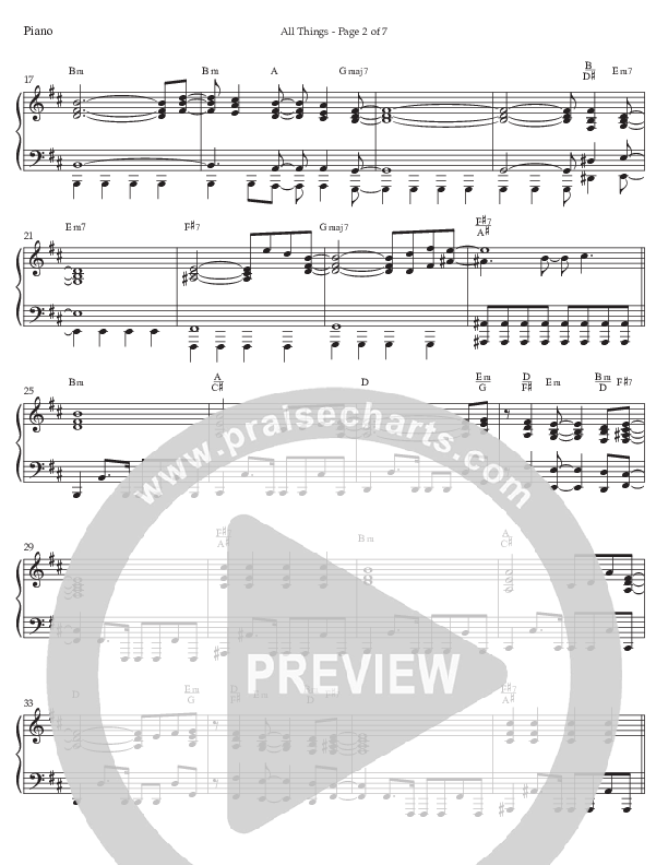 All Things (Choral Anthem SATB) Piano Sheet (Prestonwood Worship / Prestonwood Choir / TaRanda Greene / Arr. Jonathan Walker)