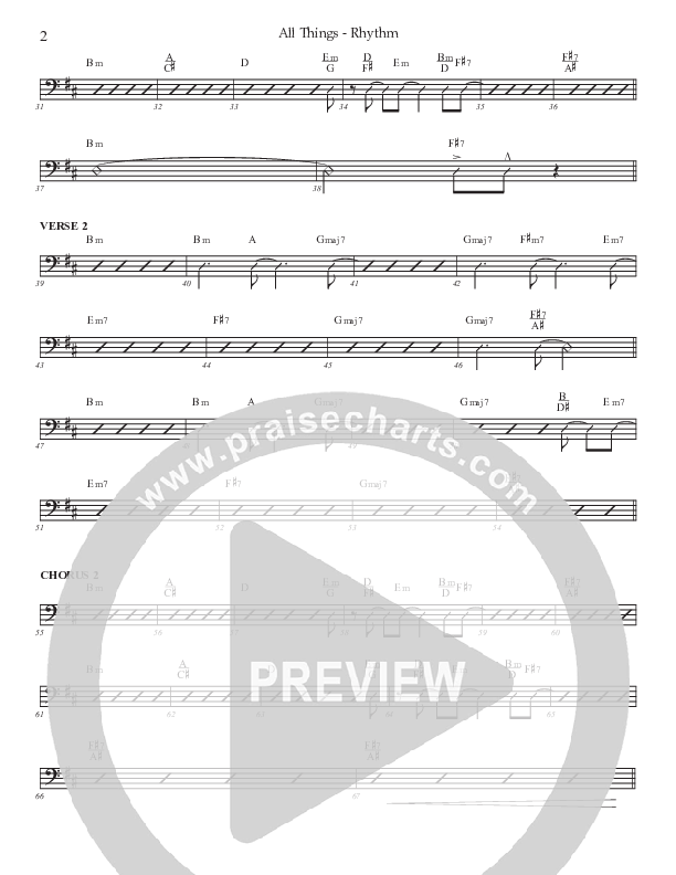 All Things (Choral Anthem SATB) Rhythm Chart (Prestonwood Worship / Prestonwood Choir / TaRanda Greene / Arr. Jonathan Walker)