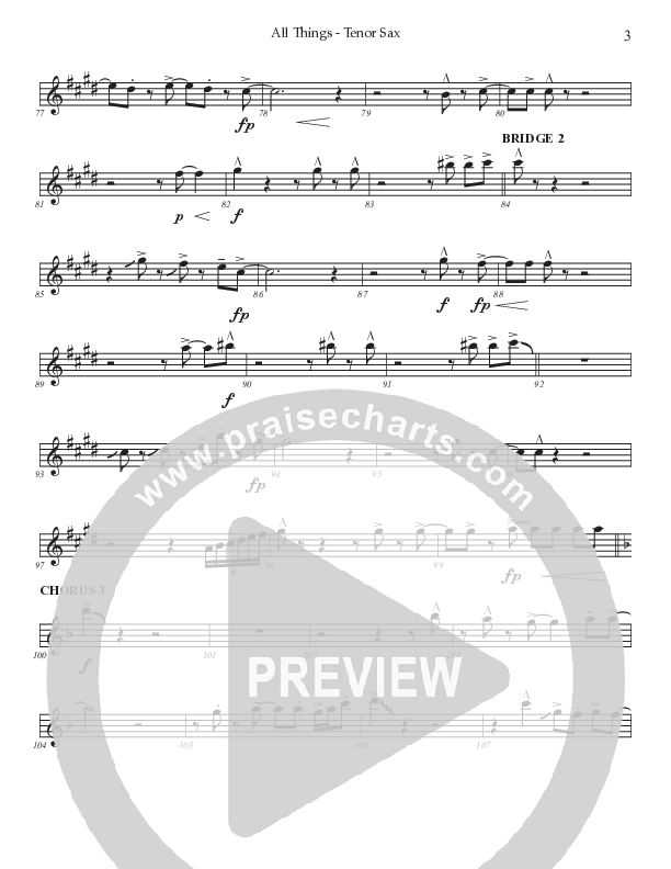 All Things (Choral Anthem SATB) Tenor Sax 2 (Prestonwood Worship / Prestonwood Choir / TaRanda Greene / Arr. Jonathan Walker)