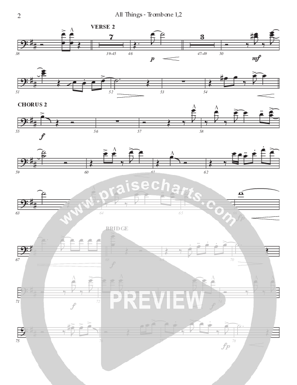 All Things (Choral Anthem SATB) Trombone 1/2 (Prestonwood Worship / Prestonwood Choir / TaRanda Greene / Arr. Jonathan Walker)