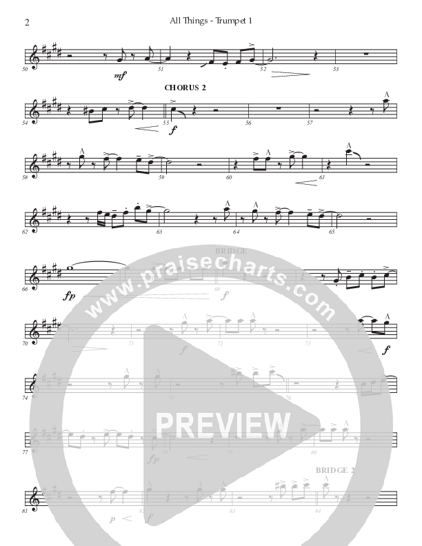All Things (Choral Anthem SATB) Trumpet 1 (Prestonwood Worship / Prestonwood Choir / TaRanda Greene / Arr. Jonathan Walker)