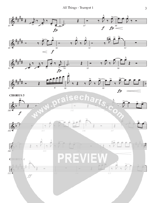 All Things (Choral Anthem SATB) Trumpet 1 (Prestonwood Worship / Prestonwood Choir / TaRanda Greene / Arr. Jonathan Walker)