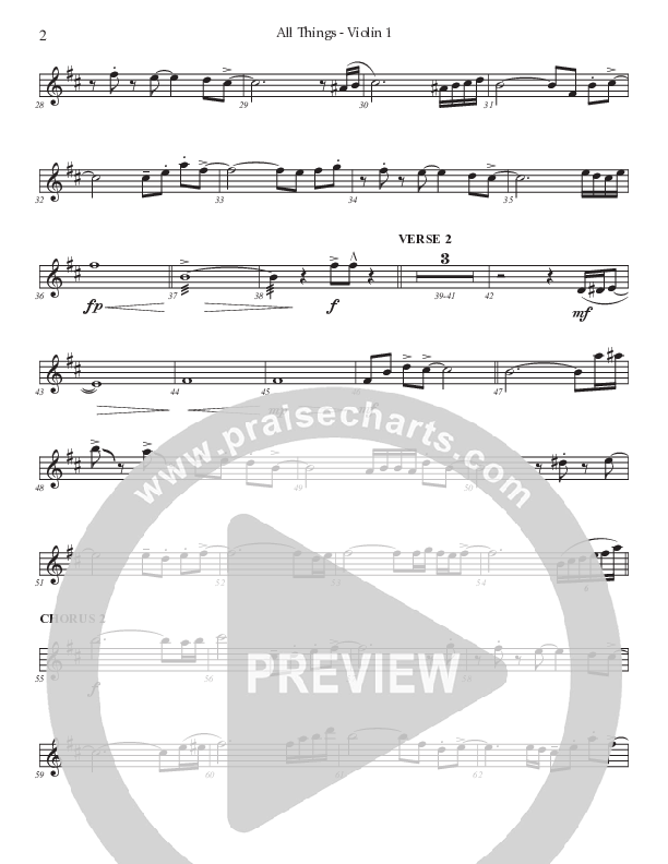 All Things (Choral Anthem SATB) Violin 1 (Prestonwood Worship / Prestonwood Choir / TaRanda Greene / Arr. Jonathan Walker)