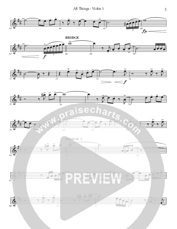 All Things (Choral Anthem SATB) Violin 1 (Prestonwood Worship / Prestonwood Choir / TaRanda Greene / Arr. Jonathan Walker)