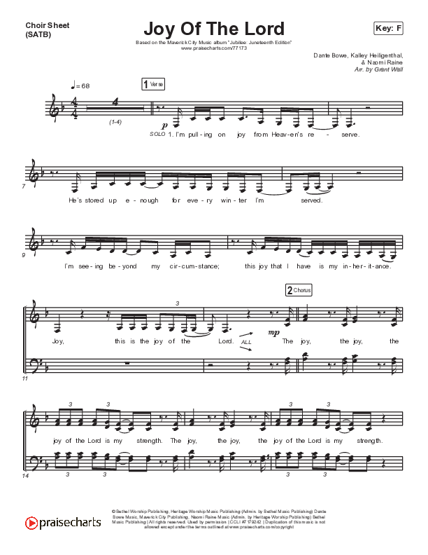 Joy Of The Lord Choir Sheet (SATB) (Maverick City Music)
