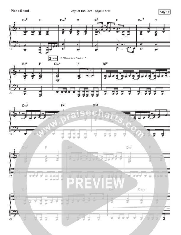 Joy Of The Lord Piano Sheet (Maverick City Music)