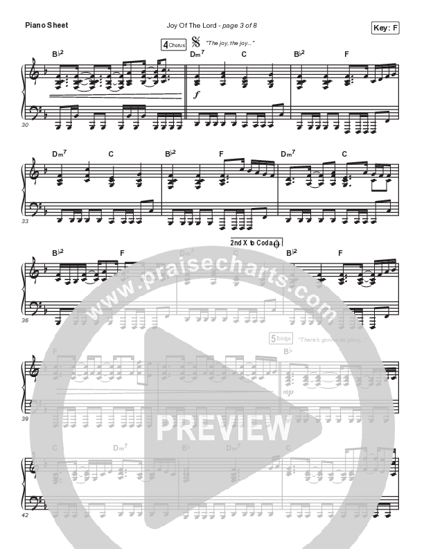 Joy Of The Lord Piano Sheet (Maverick City Music)