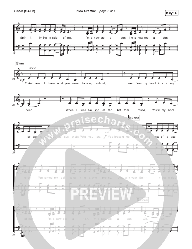 New Creation Choir Sheet (SATB) (Mac Powell)