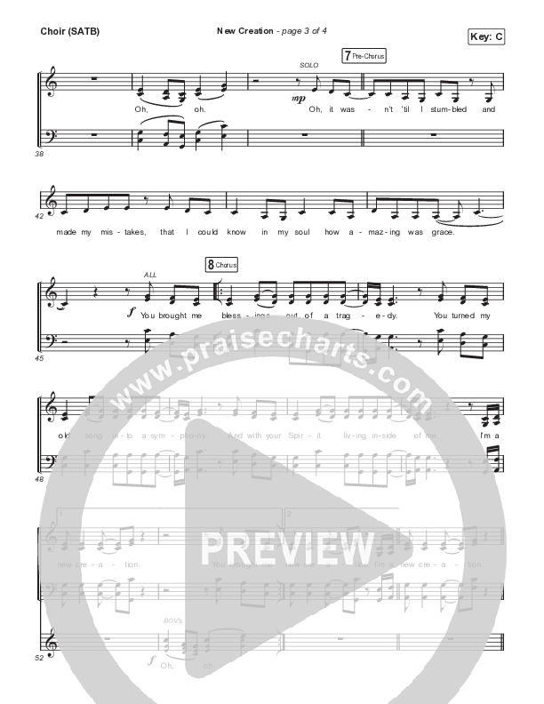 New Creation Choir Sheet (SATB) (Mac Powell)