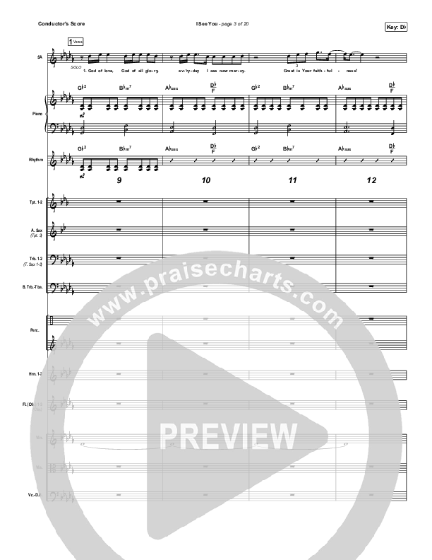 I See You Conductor's Score (Chris Tomlin / Brandon Lake)