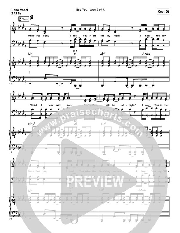 I See You Piano/Vocal (SATB) (Chris Tomlin / Brandon Lake)