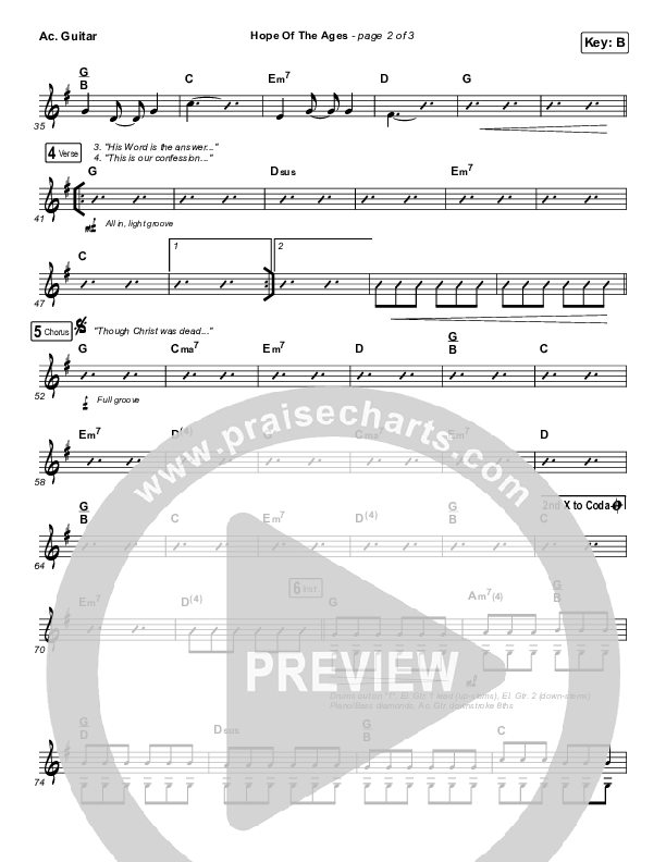 Hope Of The Ages Acoustic Guitar (Hillsong Worship / Cody Carnes / Reuben Morgan)