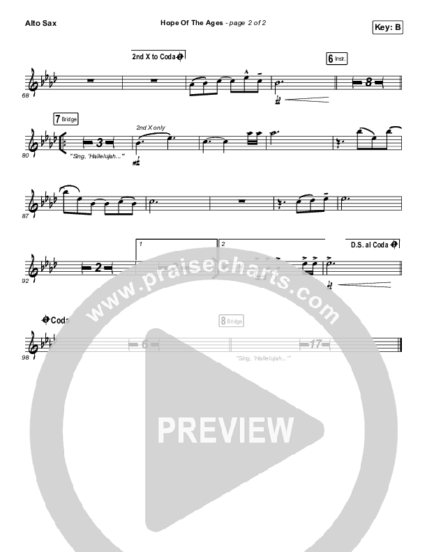 Hope Of The Ages Alto Sax (Hillsong Worship / Cody Carnes / Reuben Morgan)