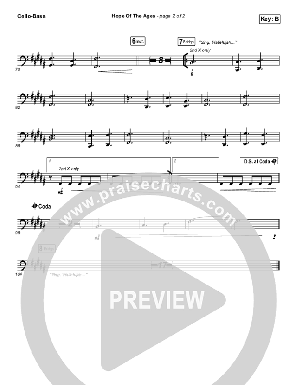 Hope Of The Ages Cello/Bass (Hillsong Worship / Cody Carnes / Reuben Morgan)