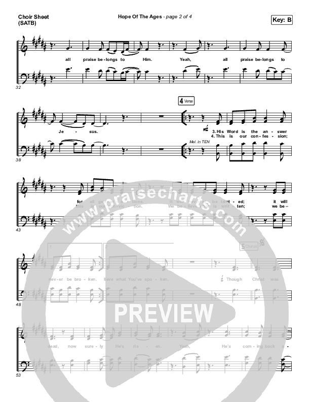 Hope Of The Ages Choir Vocals (SATB) (Hillsong Worship / Cody Carnes / Reuben Morgan)