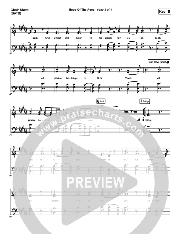 Hope Of The Ages Choir Vocals (SATB) (Hillsong Worship / Cody Carnes / Reuben Morgan)