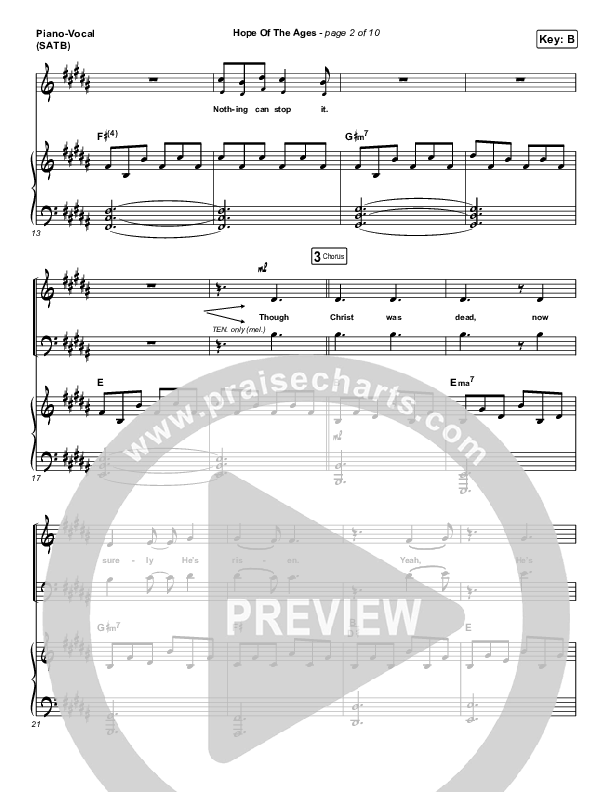 Hope Of The Ages Piano/Vocal (SATB) (Hillsong Worship / Cody Carnes / Reuben Morgan)