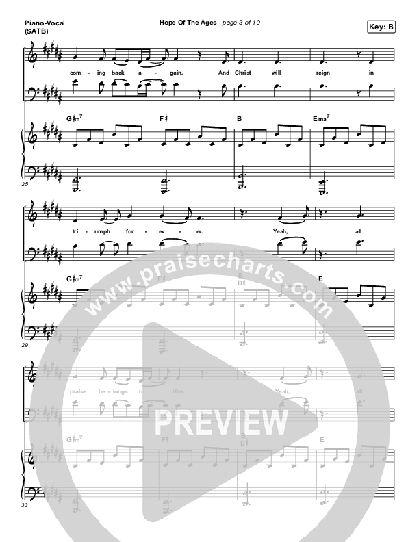 Hope Of The Ages Piano/Vocal (SATB) (Hillsong Worship / Cody Carnes / Reuben Morgan)