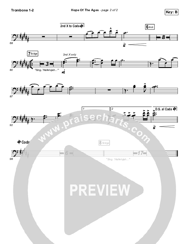 Hope Of The Ages Trombone 1/2 (Hillsong Worship / Cody Carnes / Reuben Morgan)