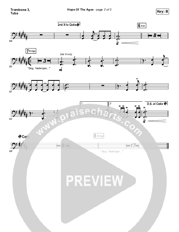 Hope Of The Ages Trombone 3/Tuba (Hillsong Worship / Cody Carnes / Reuben Morgan)