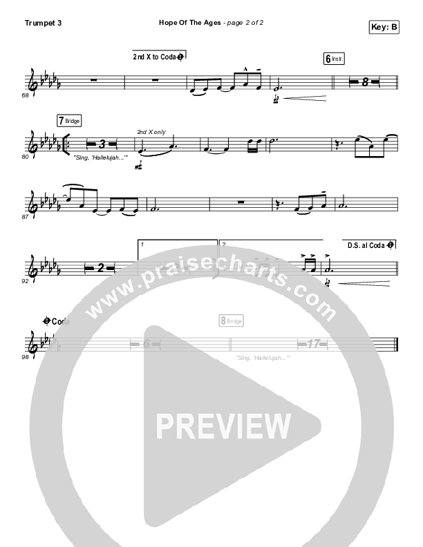 Hope Of The Ages Trumpet 3 (Hillsong Worship / Cody Carnes / Reuben Morgan)