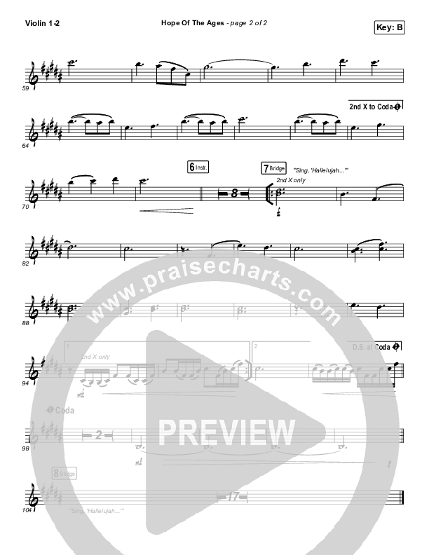 Hope Of The Ages Violin 1/2 (Hillsong Worship / Cody Carnes / Reuben Morgan)