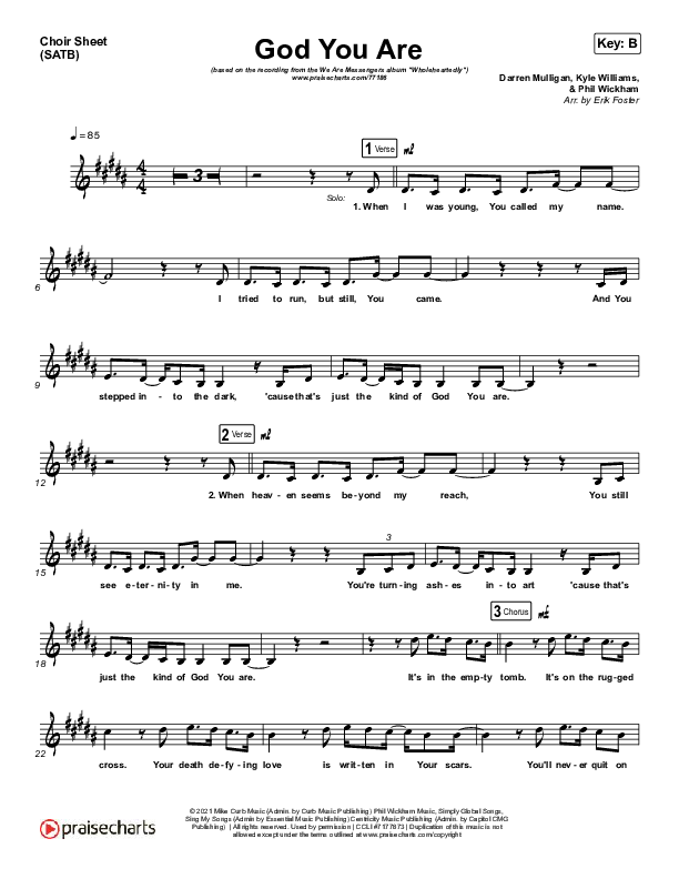 God You Are Choir Sheet (SATB) (We Are Messengers / Josh Baldwin)